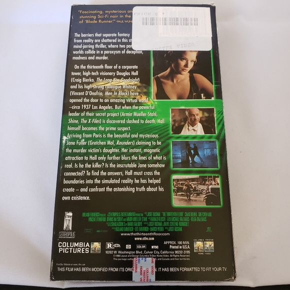 The Thirteenth Floor (1999) – VHS Tape - Picture 4 of 4